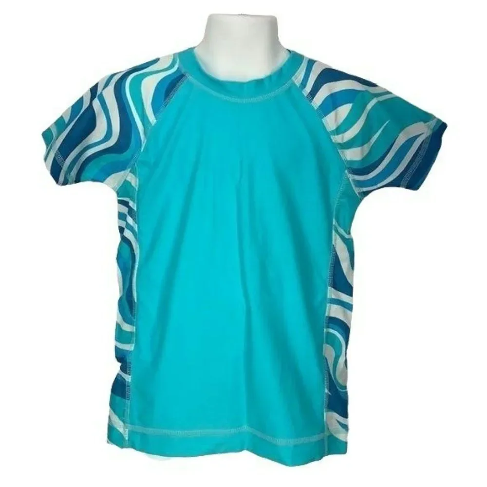 Mini Boden Teal‎ Kids Size 7/8 Y Swim Shirt